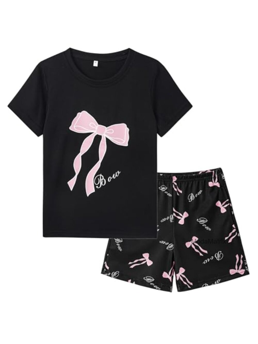 Girls 100% Cotton Pajama Shorts Set Short Sleeve Sleepwear
